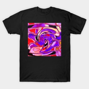 Purple, blue and red with black T-Shirt